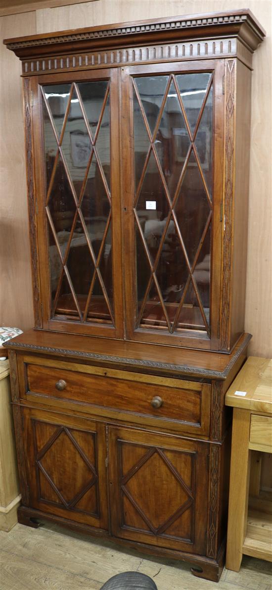 A Victorian mahogany secretaire bookcase W.102cm